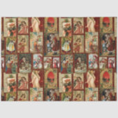 Feierliche Weihnachtskarte Collage-Red BG Seidenpapier (Vorderseite)