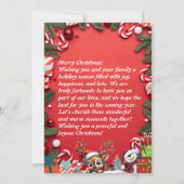 Feierliche Weihnachtskarte mit Rentierfreude Einladung (Rückseite)