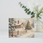 Feierliche Weihnachtslandschaft Postkarte (Stehend Vorderseite)