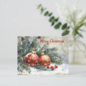 Feierliche Weihnachtslandschaft Postkarte (Stehend Vorderseite)