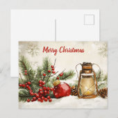 Feierliche Weihnachtslandschaft Postkarte (Vorne/Hinten)