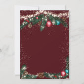 Feierliche Weihnachtslichter Pinienbranntwein Hoch Einladung (Rückseite)