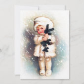 Feierliche Weihnachtsmädchen hinzufügen Stimmung Mitteilungskarte (Vorderseite)