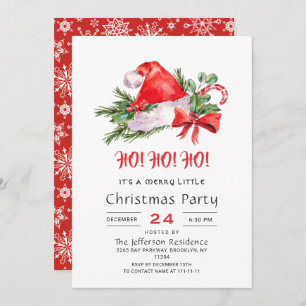 Feierliche Weihnachtsmannmütze Frohe Weihnachten K Einladung