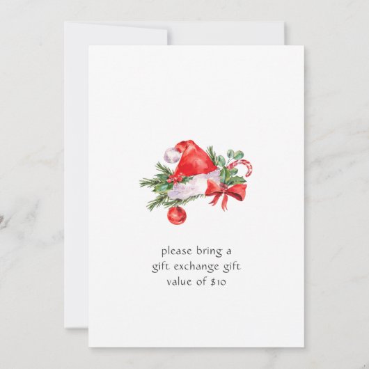 Feierliche Weihnachtsmannmütze Frohe Weihnachten K Einladung (Rückseite)