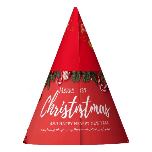 Feierliche Weihnachtsmannmütze Partyhütchen (Rückseite)