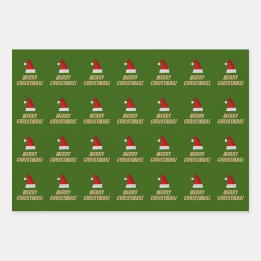 Feierliche Weihnachtsmannmütze + Strickte "NUR CHR Geschenkpapier Set (Vorderseite 3)