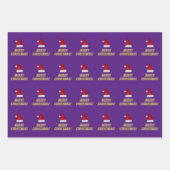 Feierliche Weihnachtsmannmütze + Strickte "NUR CHR Geschenkpapier Set (Vorderseite 2)