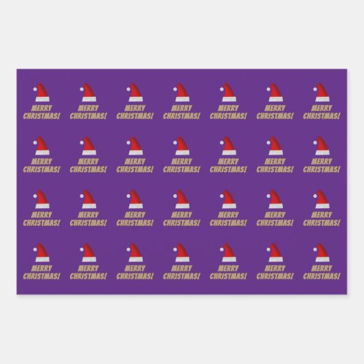 Feierliche Weihnachtsmannmütze + Strickte "NUR CHR Geschenkpapier Set (Vorderseite 2)