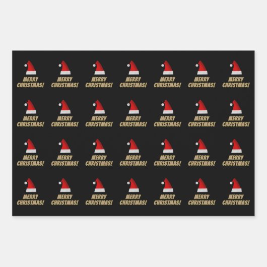 Feierliche Weihnachtsmannmütze + Strickte "NUR CHR Geschenkpapier Set (Vorderseite)