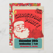 Feierliche Weihnachtsmannmütze Weihnachten Party E Einladung (Vorne/Hinten)