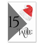 Feierliche Weihnachtsmannmützen Hochzeitsdesign Tischnummer (Rückseite)