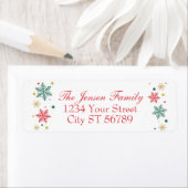 Feierliche Weihnachtsschneeflocken Rücksendeadress (Insitu)