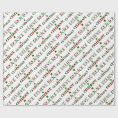 Feierliche Weihnachtstypografie Geschenkpapier (Flach)