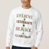 Feierliche Weihnachtstypografie Sweatshirt (Vorderseite)