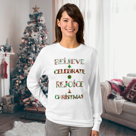 Feierliche Weihnachtstypografie T-Shirt