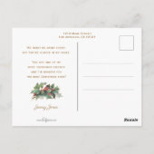 Feierliche Weihnachtszeit Text, Glocken und Holly Postkarte (Rückseite)