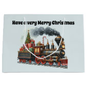 Feierliche Weihnachtszug hinzufügen Große Geschenktüte (Vorderseite)