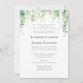 Feierliche weiße Botanische Hochzeit 2 Veranstaltu Einladung (Vorderseite)