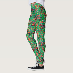 Feierliche Western Cowgirl Grün Weihnachten Leggings
