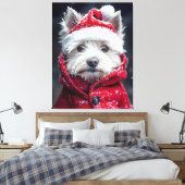 Feierliche Westie im Schnee Leinwanddruck (Insitu (Schlafzimmer))
