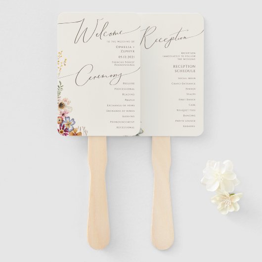 Feierliche Wildblume - Empfang Fächer (Vorne und Hinten)