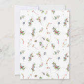 Feierliche Winter-Wildblume Berry Wedding Einladung (Rückseite)