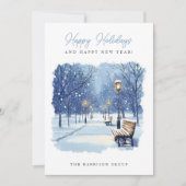 Feierliche Winterlandschaft für Ihr Logo Feiertagskarte (Vorderseite)