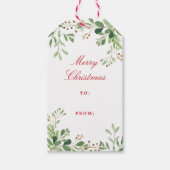 Feierliche Winterlandschaft Wasserfarben Foliage U Geschenkanhänger (Vorderseite)