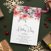 Feierliche Winterweihnachtsfeier Florals Einladung