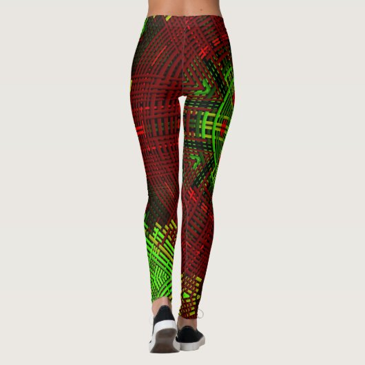 Feierliche Woche Mandala Rot und Grün Leggings (Rückseite)
