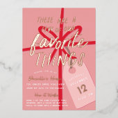 Feierliche Wrap | Holiday Favorite Things Party Folieneinladung (Vorderseite)