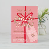 Feierliche Wrap | Holiday Favorite Things Party Folieneinladung (Stehend vorne)