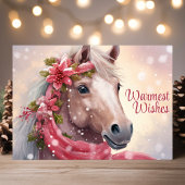 Feierliche Wünsche des Pferdes Feiertagskarte