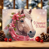 Feierliche Wünsche des Pferdes Feiertagskarte