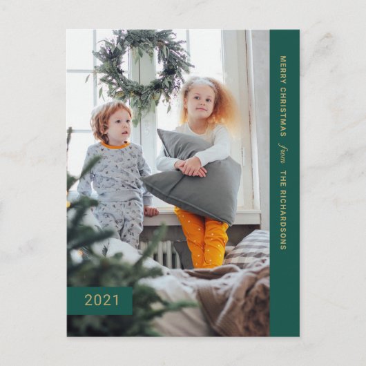 Feierliche Wünsche | Modernes One Foto Feiertagspostkarte (Vorderseite)