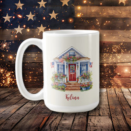 Feierlicher 4. Juli Personalisiertes Patriotisches Kaffeetasse