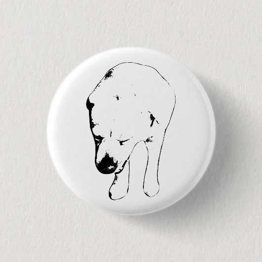 Feierlicher Augenzwinkern, Lächelndes Labrador Abz Button (Vorderseite)
