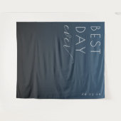 Feierlicher Blau Typografischer Gradient Wandteppich (Vorderseite (Horizontal))