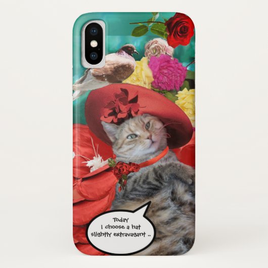 FEIERLICHER CAT-PRINZESTATUS, ROTER HAT MIT SCHWEI Case-Mate iPhone HÜLLE (Rückseite)