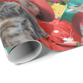 FEIERLICHER CAT-PRINZESTATUS, ROTER HAT MIT SCHWEI GESCHENKPAPIER (Rolleneckpunkt)