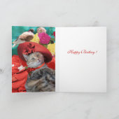 FEIERLICHER CAT-PRINZESTATUS, ROTER HAT MIT SCHWEI KARTE (Innenseite)