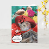 FEIERLICHER CAT-PRINZESTATUS, ROTER HAT MIT SCHWEI KARTE (Gelbe Blume)