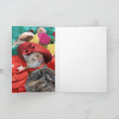 FEIERLICHER CAT-PRINZESTATUS, ROTER HAT MIT SCHWEI KARTE (Innenseite)