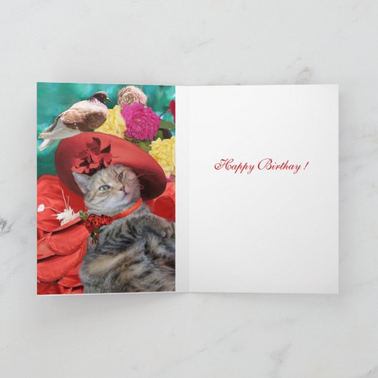 FEIERLICHER CAT-PRINZESTATUS, ROTER HAT MIT SCHWEI KARTE (Innenseite)