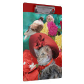 FEIERLICHER CAT-PRINZESTATUS, ROTER HAT MIT SCHWEI KLEMMBRETT (Rechts)