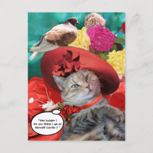 FEIERLICHER CAT-PRINZESTATUS, ROTER HAT MIT SCHWEI POSTKARTE