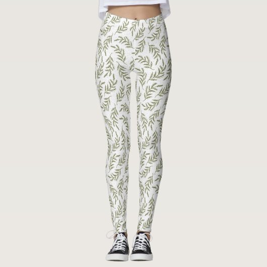 Feierlicher Cypress Pattern Urlaub Leggings (Vorderseite)