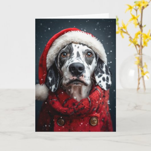 Feierlicher Dalmatiner im Santa Atoll Karte (Gelbe Blume)