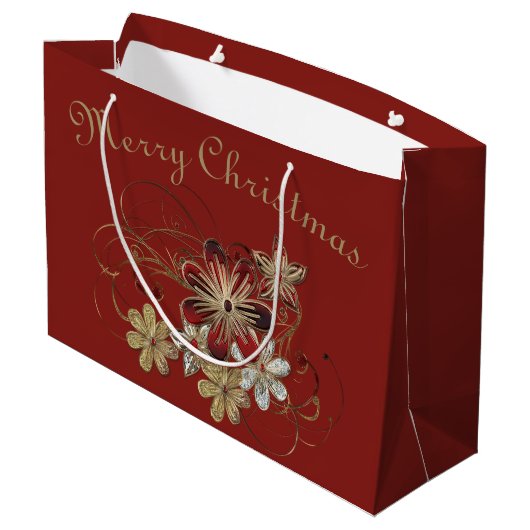 Feierlicher Feiertag Laurel Große Geschenktüte (Rückseite Schrägansicht)